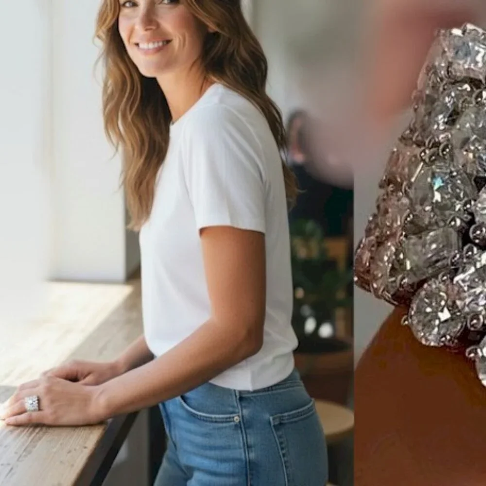 Cubic Zirconia Cluster Statement Ring Size 9